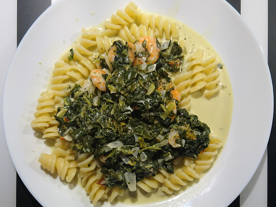 Spinat Krabben Pasta