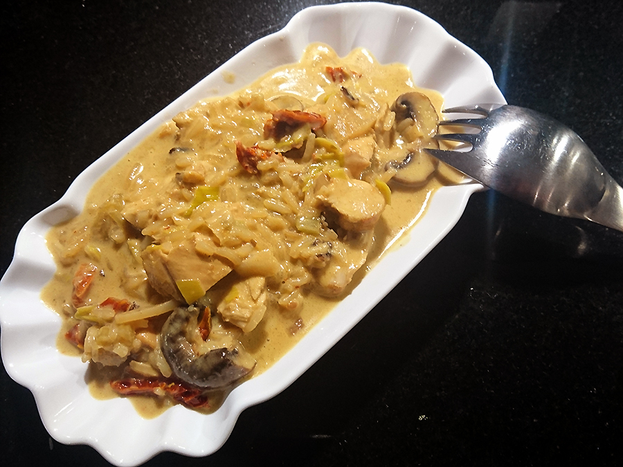Hühnerbrustfilet Champignons Reis