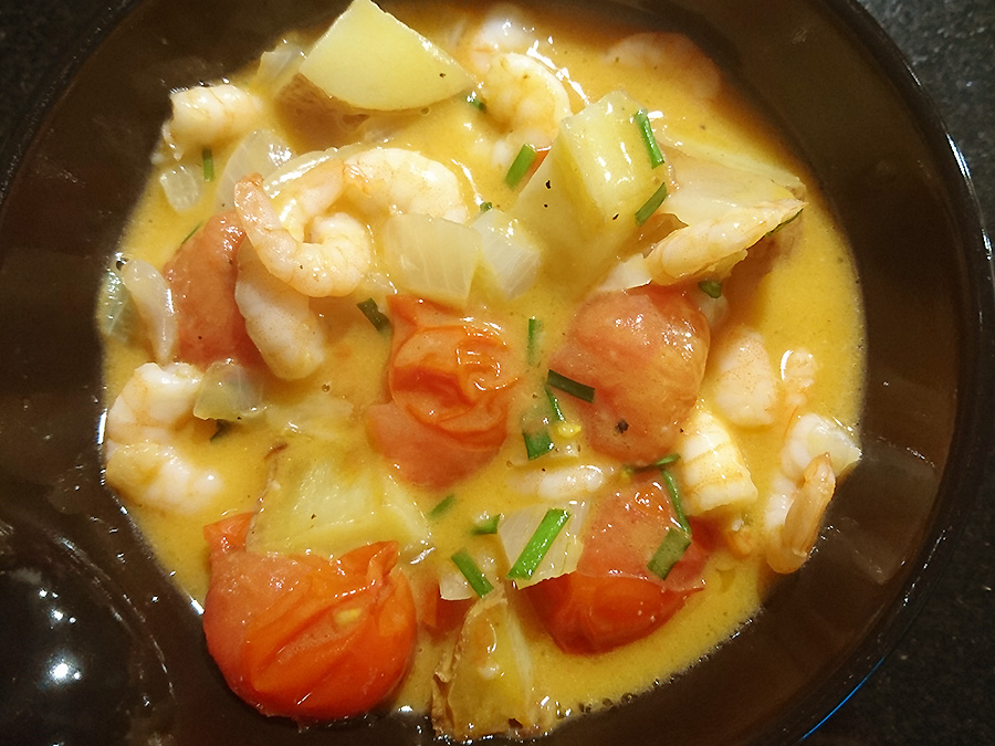 Kartoffeln Gambas Tomaten