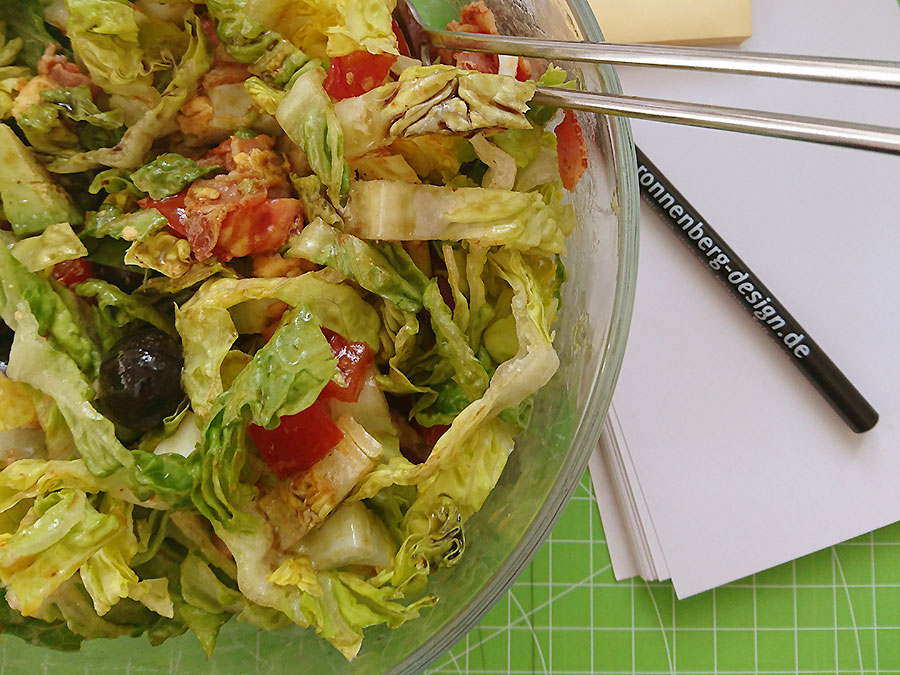 Salat Bacon Tomaten Blaubeeren